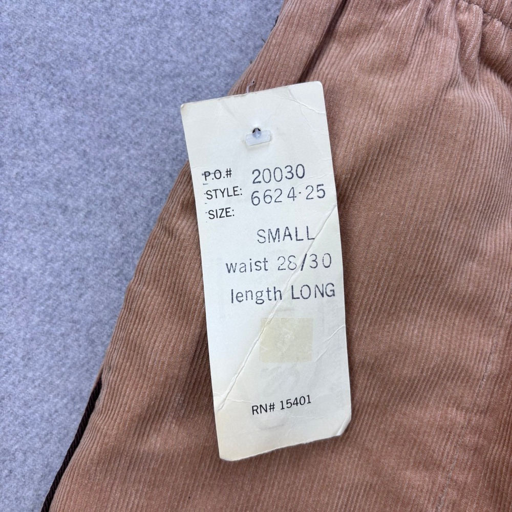 Vintage Deadstock 70s Madewell New Bedford Corduroy Work Pants Mens Small Tan - Picture 5 of 13